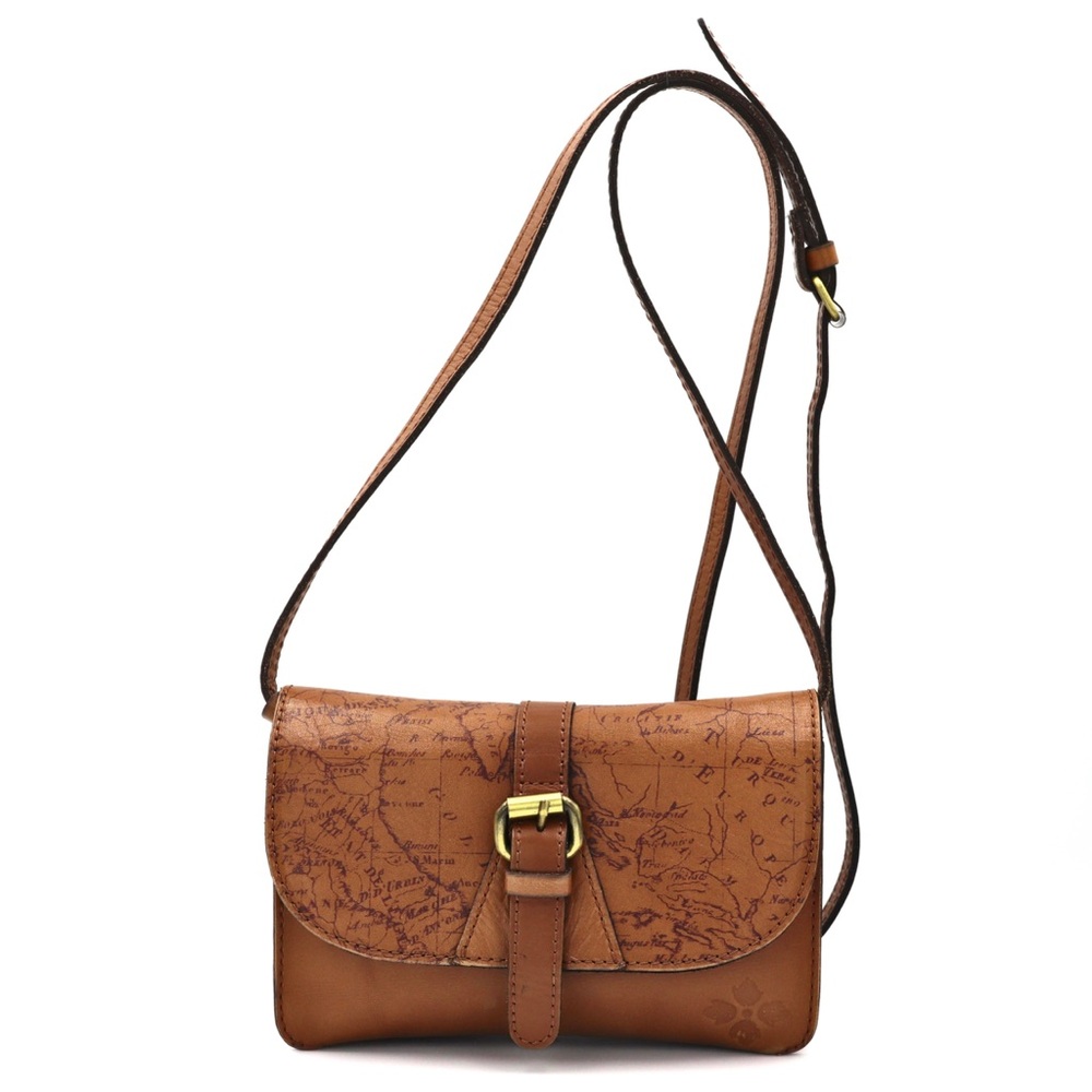 Patricia Nash Torri Crossbody Signature Map Leather Riot Rust Bag - Picture 1 of 16